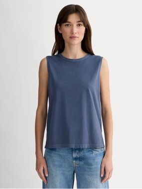 Everlane Blue Sleeveless Muscle Tank Top